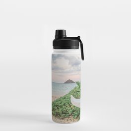 Lanikai Beach Kailua - Mokes islands and boat Water Bottle