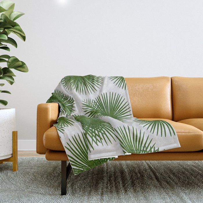 Fan Palm, Tropical Decor Throw Blanket