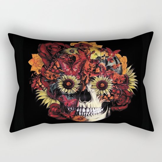 Full circle...Floral ohm skull Rectangular Pillow