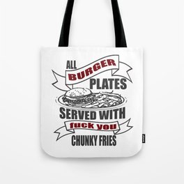 Burger sign Tote Bag