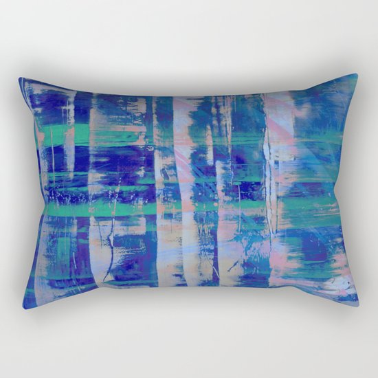 Broken Blue Rectangular Pillow