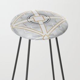 Elegance in Marble and Gold - Pattern Counter Stool