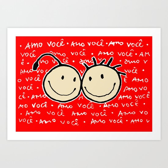 Cherry Heads Amo Voce Art Print By Nidacosta Society6