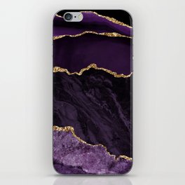 Purple and Gold Agate iPhone Skin