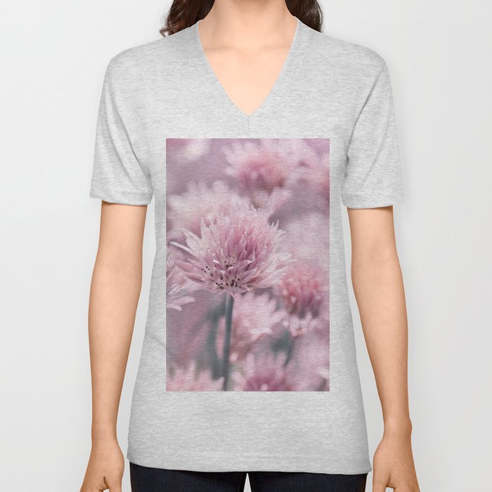 Allium pink 0146 V Neck T Shirt