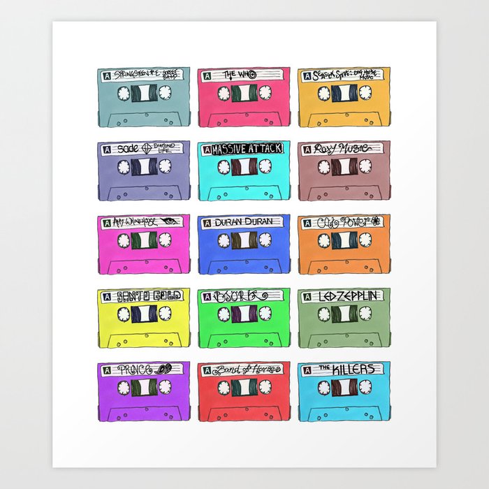 Cassettes - My Favourite Artists Art Print