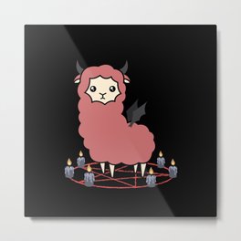 Llama demon Metal Print | Halloween, Coral, Kawaii, Gothic, Digital, Demon, Drawing, Alpaca, Llamademon, Cute 