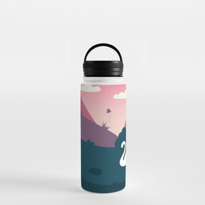Single Swan in flat design Water Bottle