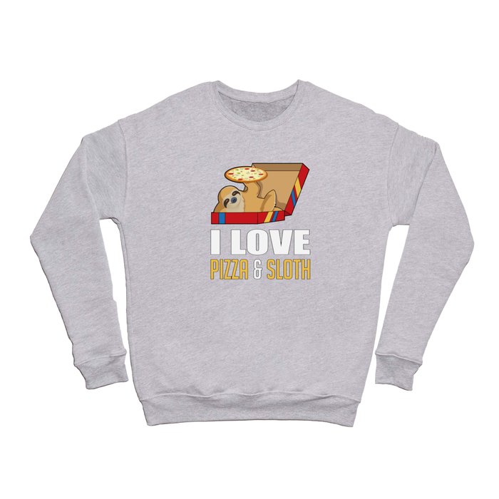 Fast Food Burger Sloth Funny Pizza Eat Gift Idea Crewneck Sweatshirt