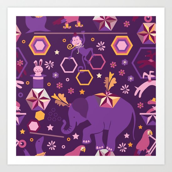 Hexagon circus Art Print
