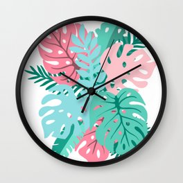 Tropical Leaves Wall Clock