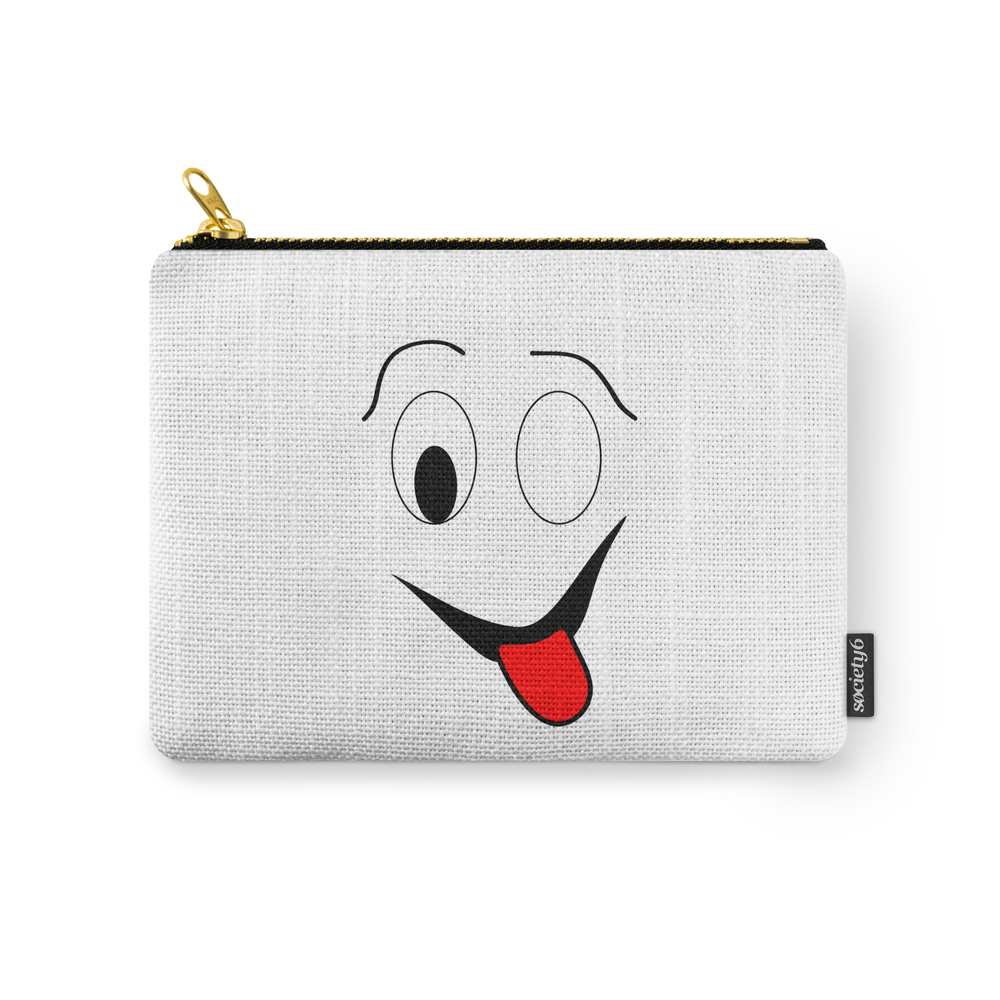 Funny Face - Black And Red. Carry-All Pouch by kerenshiker