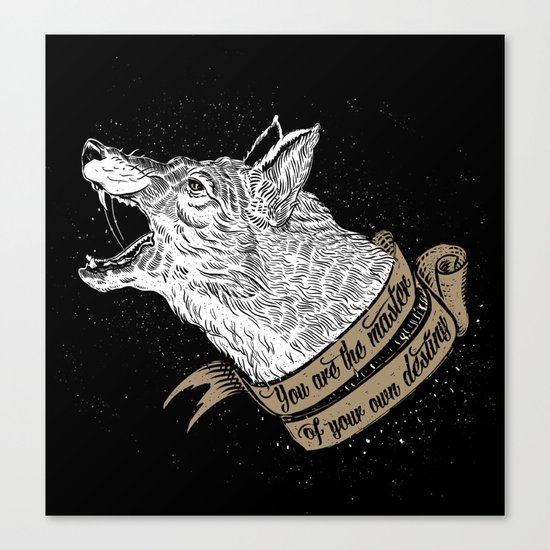 Wolf Protector (Black n Bronze collection) Canvas Print