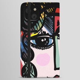 Portrait of a Futurist Cubist girl iPhone Wallet Case