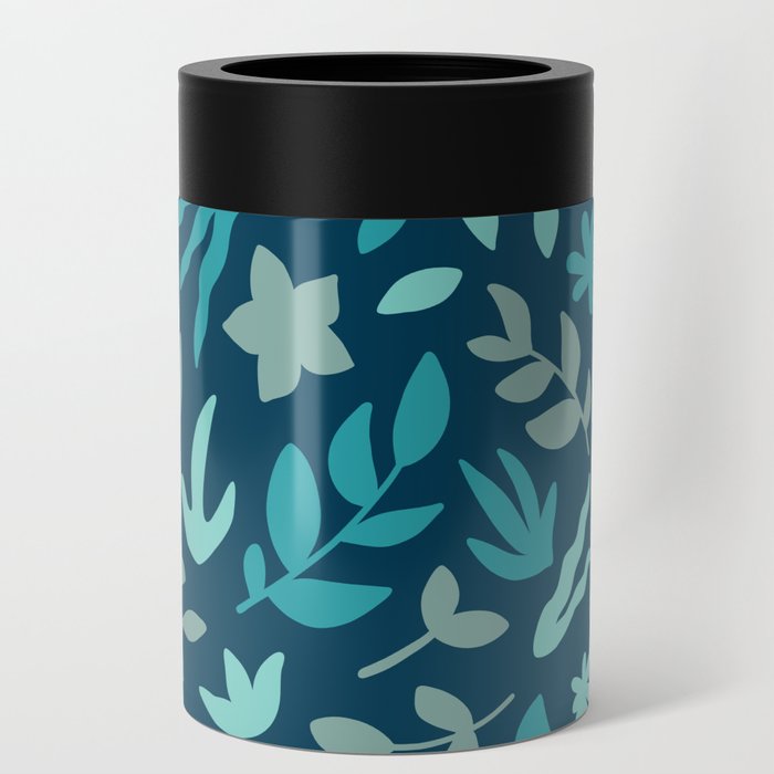 Floral Cutouts - Mid Century Modern Abstract Can Cooler