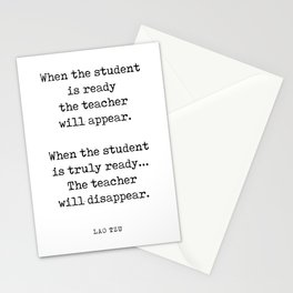 The teacher will disappear - Lao Tzu Quote - Literature - Typewriter Print Stationery Card