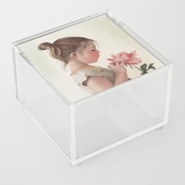 Little Girl with Flower Acrylic Box