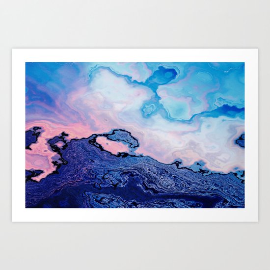 BLUE AND PINK PAINT MIXING Art Print