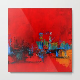 Red Inspiration Metal Print | Redabstract, Mixed Media, Square, Modern, Colourful, Abstraction, Color, Painting, Elisepalmigiani, Structure 