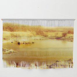 Lakescape of gold Wall Hanging