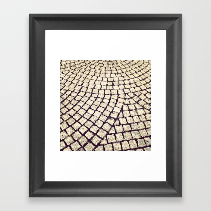 cobblestone pathway Framed Art Print