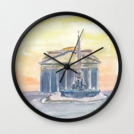 Rome Italy Pantheon in the Morning Wall Clock