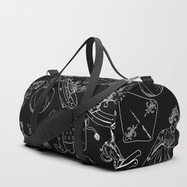 Black and White Toys Outline Pattern Duffle Bag