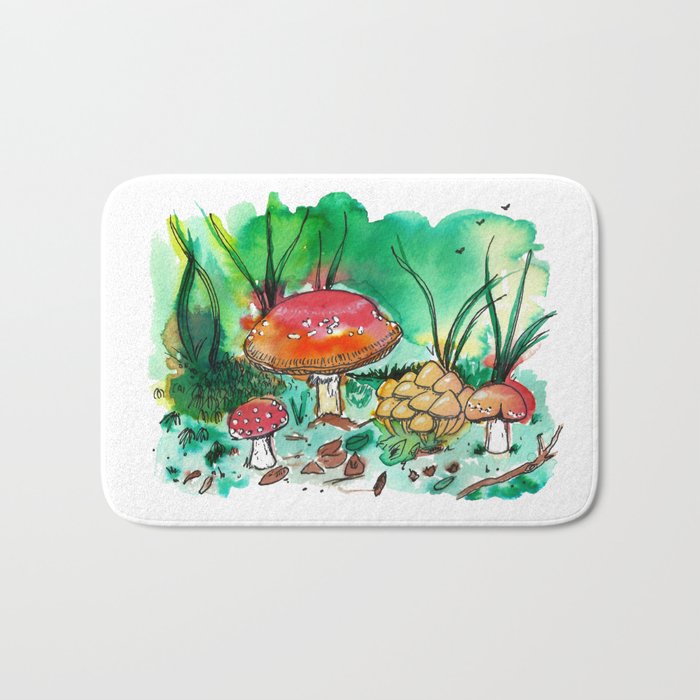 Toadstool Mushroom Fairy Land Bath Mat
