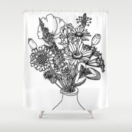 Wildflowers in a Vase Shower Curtain