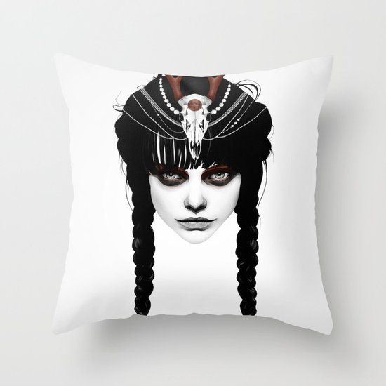 Wakeful Warrior - In Red Throw Pillow