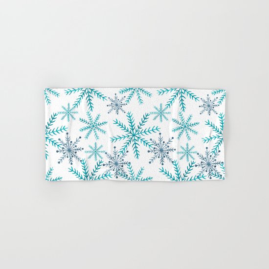 Blue Snowflakes Hand & Bath Towel