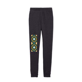 Retro atomic ogee ovals teal yellow Kids Joggers