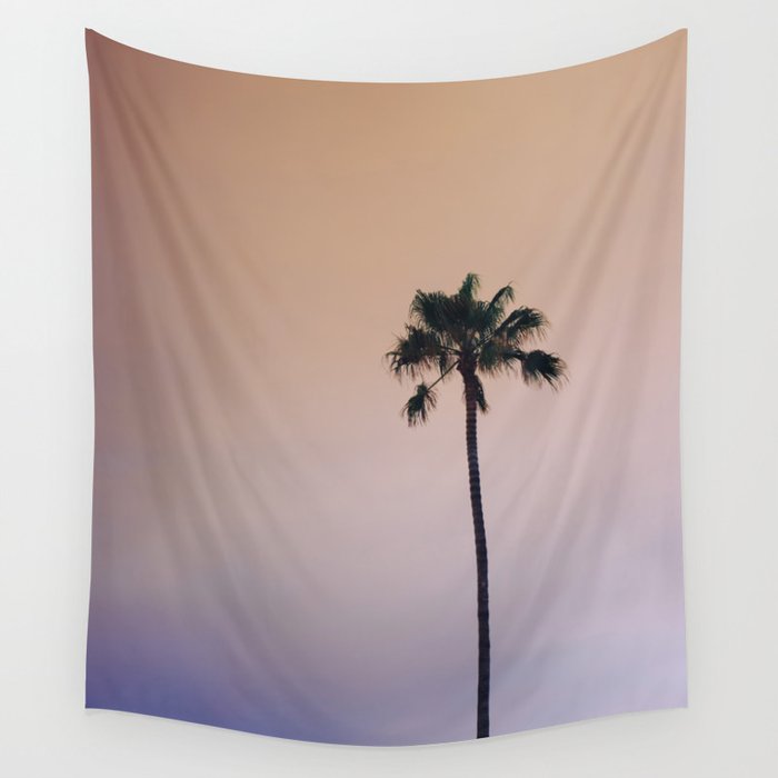 One Night One Palm Tree Wall Tapestry