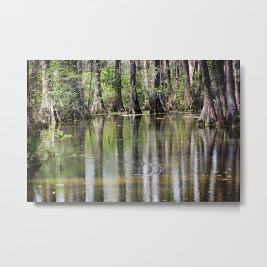 Cypress Mirror Metal Print