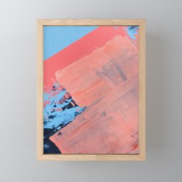 Reveal [4] a minimal abstract mixed-media piece in pinks and blue by Alyssa Hamilton Art Framed Mini Art Print