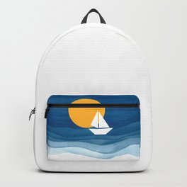 A sailboat in the sea Backpack | Travel, Sport, Yachting, Freedom, Sailboat, Graphicdesign, Ocean, Holiday, Wind, Sail 
