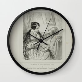 Paul Gavarni - Les Maris Me Font Toujours Rire: Prends Garde, Chéri.. (1853) Wall Clock