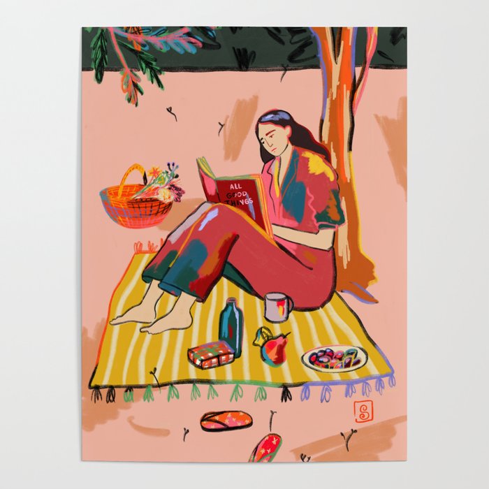 AUTUMN PICNIC IN A PARK Poster