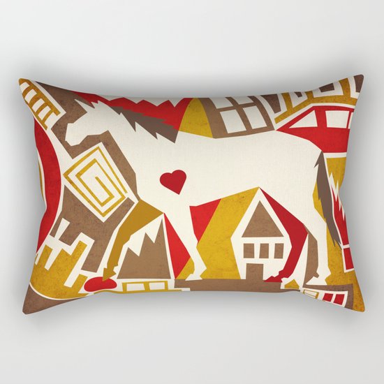 Abstract Pattern Unicorn Rectangular Pillow