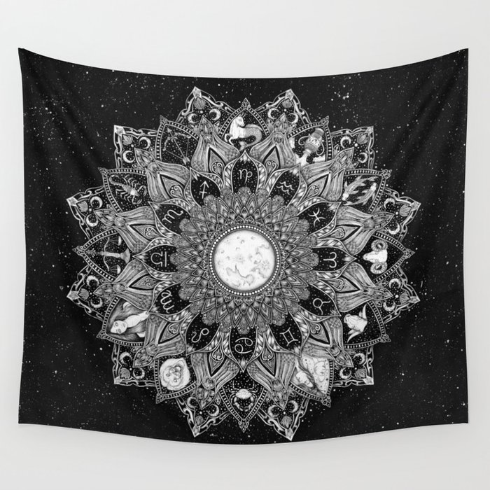 Zodiac tapestry sales black and white