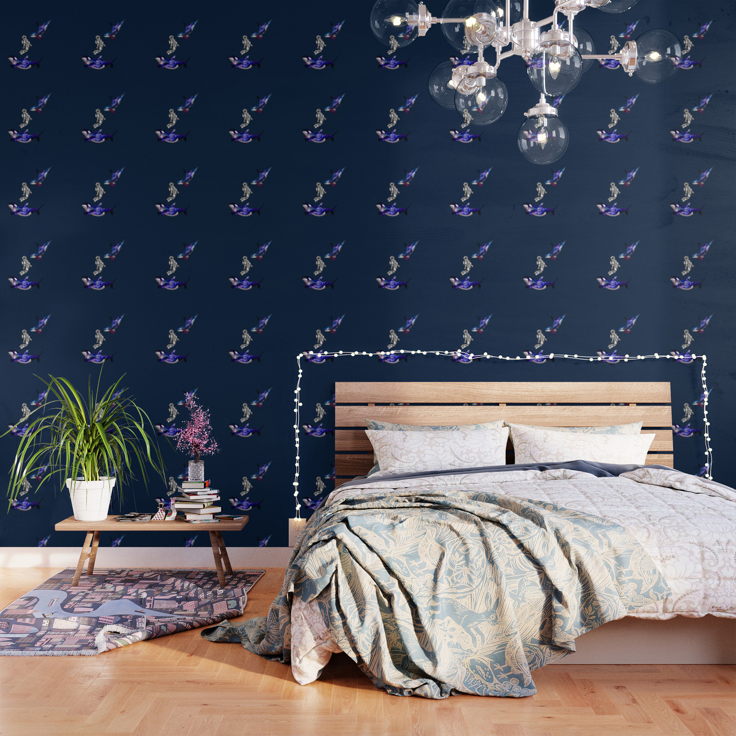 Astronaut Meets Killer Whale Wallpaper By Snuggly Society6