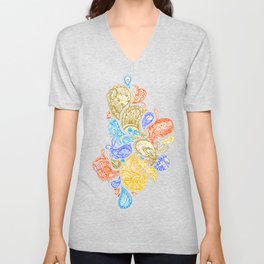 Extraterrestrial Paisley Color Version V Neck T Shirt