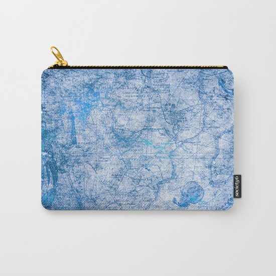 Blue Shimmer Map Design Carry-All Pouch