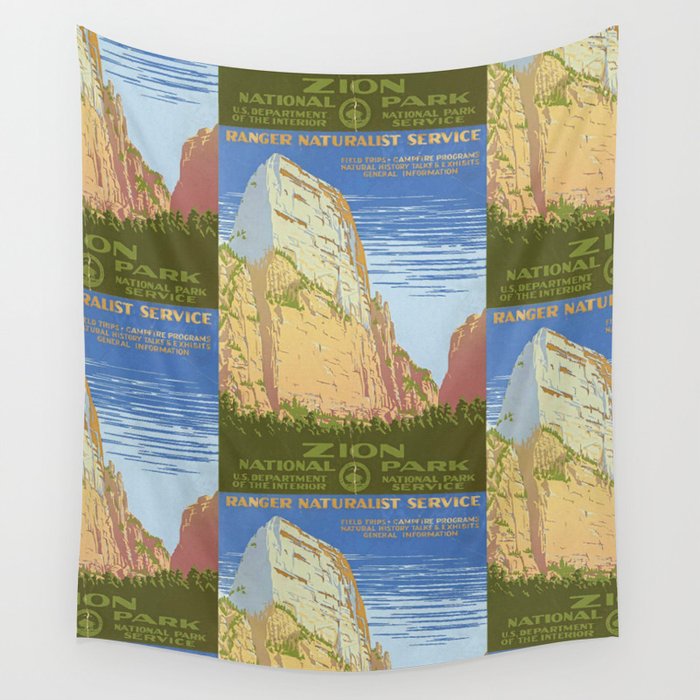 Vintage Zion National Park, Utah USA Wall Tapestry