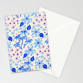 Field of daisies in off white Stationery Card