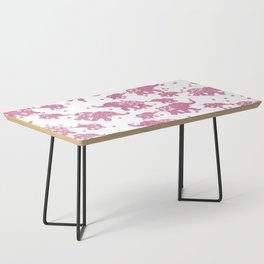Elegant Abstract Pink Glitter Polka Dots Cute Elephant Coffee Table