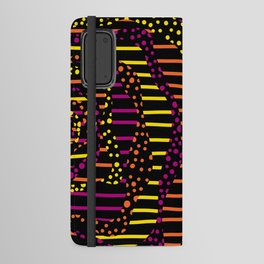 Spots and Stripes 2 - Black, Pink, Orange and Yellow Android Wallet Case