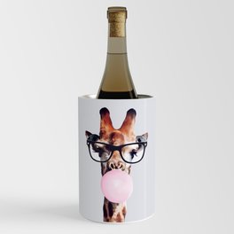 Giraffe Wearing Glasses blowing Bubblegum Wine Chiller