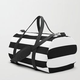 Elegant Black & White Stripes Duffle Bag