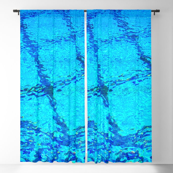 bath blue impressionism texture Blackout Curtain